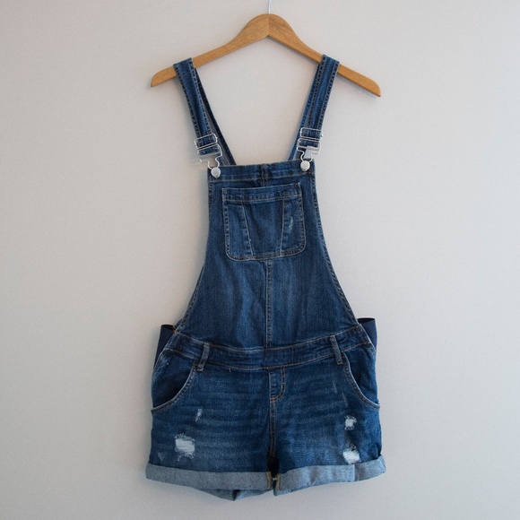 Indigo Blue Pants - Indigo Blue Maternity Side Panel Short Overalls